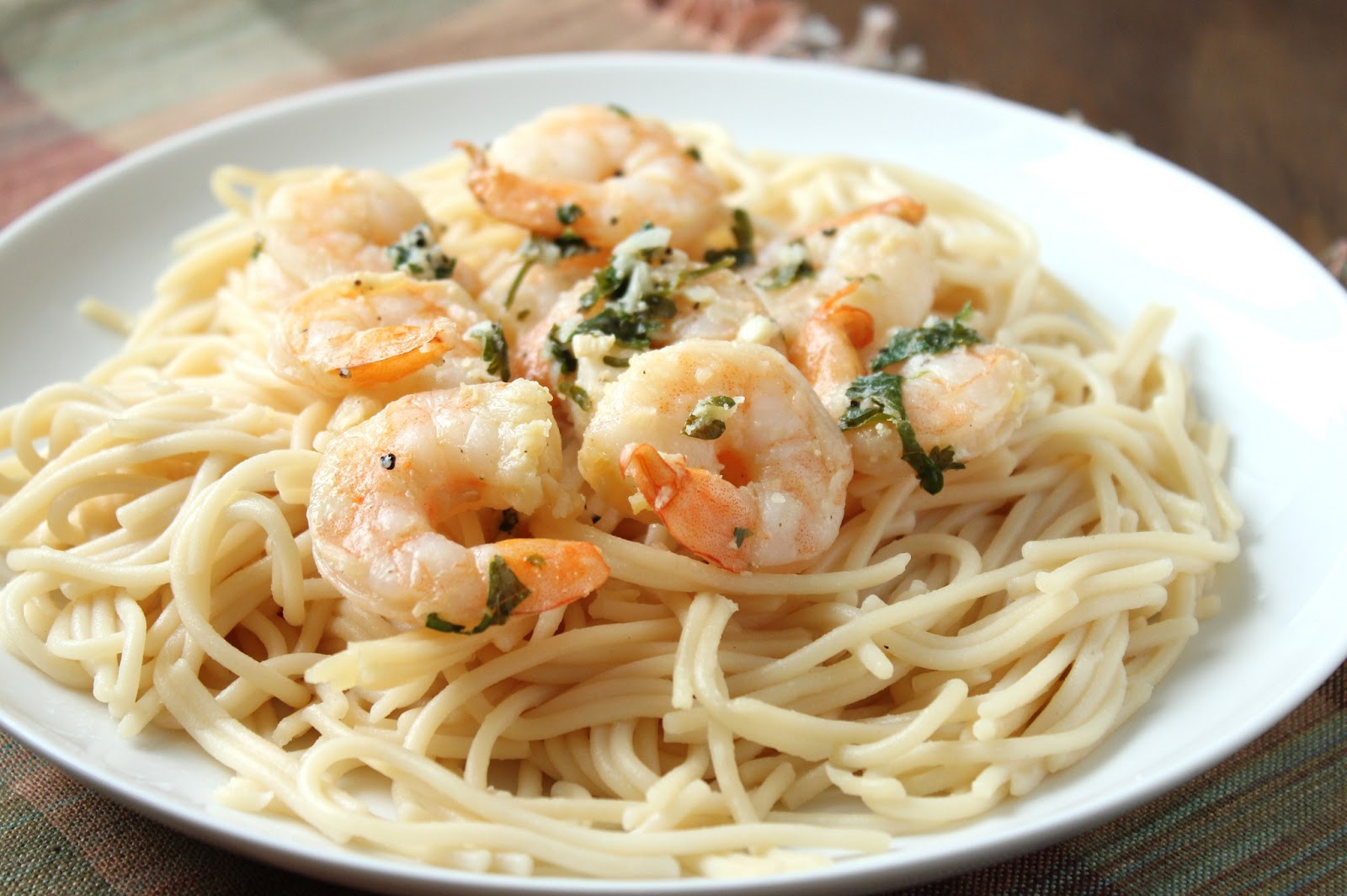 shrimp scampi with linguini alfredo